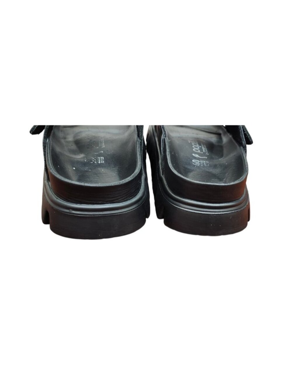 Papillio Birkenstock Arizona Exquisite Leather Chunky Platform Sandals Black L 9 - Picture 12 of 16